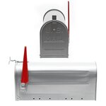 Boite aux lettres style américain sur pied us mailbox argenté