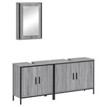 vidaXL Ensemble de meubles de salle de bain 3 Pièces Sonoma gris