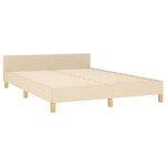 vidaXL Cadre de lit avec tête de lit Crème 140x190 cm Tissu