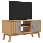 vidaXL Meuble TV OLDEN gris et marron 114x43x57 cm bois de pin massif