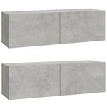 vidaXL Ensemble de meubles TV 3 Pièces Gris béton Bois d'ingénierie