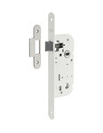 THIRARD - Serrure encastrable bec de cane type GDF  axe 40mm  bouts ronds  carré 6x9 mm  blanc