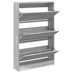 vidaXL Meuble à chaussures sonoma gris 80x21x125 5cm bois d'ingénierie