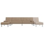vidaXL Canapé-lit en forme de L cappuccino 255x140x70 cm similicuir