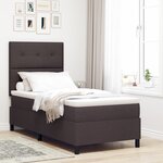 vidaXL Lit avec sommier et matelas & LED marron foncé 100x200 cm tissu