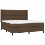 vidaXL Sommier à lattes de lit matelas et LED Marron foncé 160x200 cm