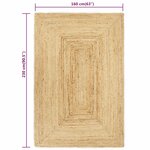 vidaXL Tapis fait à la main jute naturel 160x230 cm