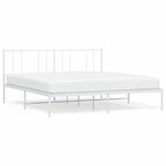 vidaXL Cadre de lit métal avec tête de lit blanc 200x200 cm