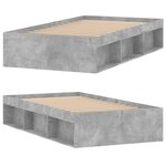vidaXL Cadre de lit gris béton 100x200 cm