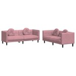 vidaXL Ensemble de canapés 2 Pièces avec coussins rose velours