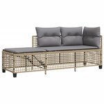 vidaXL Salon de jardin d'angle avec coussins 3Pièces mélange beige rotin