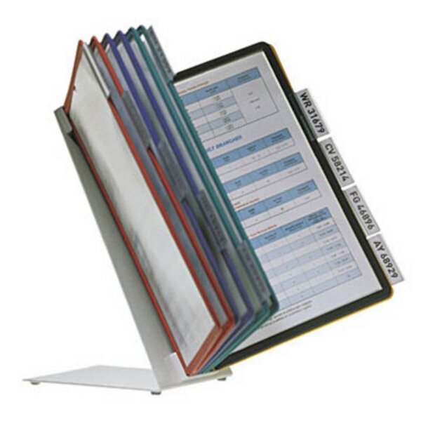 Pupitre de table VARIO®, 20 compartiments, A4, couleurs assorties (jaune, rouge, vert, bleu foncé)