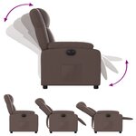 vidaXL Fauteuil inclinable électrique Marron Similicuir
