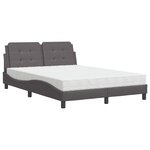 vidaXL Lit avec matelas gris 140x200 cm similicuir