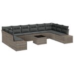 vidaXL Ensemble de Canapé de Jardin de 10 pièces avec Coussins Noir Rattan Poly