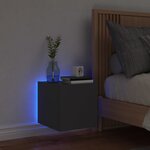 vidaXL Meuble TV mural avec lumières LED noir 30 5x35x30 cm