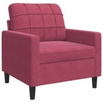 vidaXL Ensemble de canapés 3 Pièces avec coussins Rouge bordeaux Velours