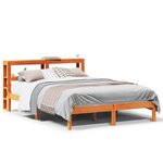 vidaXL Cadre de lit et tête de lit cire marron 120x200 cm bois de pin