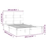vidaXL Cadre de lit sans matelas noir 200x200 cm bois massif