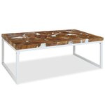 vidaXL Table basse Teck Résine 110x60x40 cm