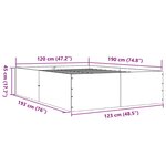 vidaXL Cadre de lit sans matelas chêne fumé 120x190 cm