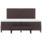 vidaXL Lit à ressorts avec matelas et banc brun foncé 200x200 cm tissu