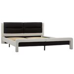 vidaXL Cadre de lit avec LED Blanc et noir Similicuir 180x200 cm