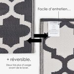 Tapis extérieur terrasse réversible - Tapis de jardin imperméable et résistant UV - Nola - Noir- 75x200 cm - HOMESCAPES