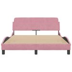 vidaXL Cadre de lit avec tête de lit Rose 140x200 cm Velours
