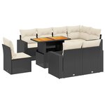 vidaXL Salon de jardin 9 Pièces avec coussins noir résine tressée
