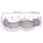 vidaXL Salon de jardin avec coussins 7 Pièces beige résine tressée