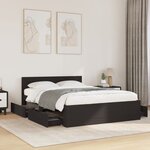 vidaXL Cadre de lit avec tête de lit sans matelas noir 120x190 cm