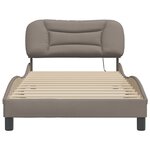 vidaXL Cadre de lit avec LED sans matelas taupe 100x200 cm tissu