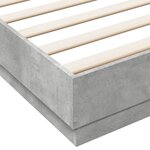 vidaXL Cadre de lit avec LED sans matelas gris béton 200x200 cm
