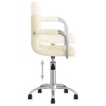 Chaise fauteuil siège pivotante de bureau informatique étude tissu crème 02_0024101