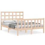 vidaXL Cadre de lit avec tête de lit 140x190 cm bois massif
