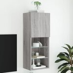 vidaXL Meuble TV avec lumières LED sonoma gris 40 5x30x102 cm