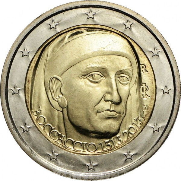 Monnaie 2 euros commémorative italie 2013 - boccaccio