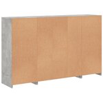 vidaXL Buffets avec lumières LED 3 Pièces gris béton bois d'ingénierie