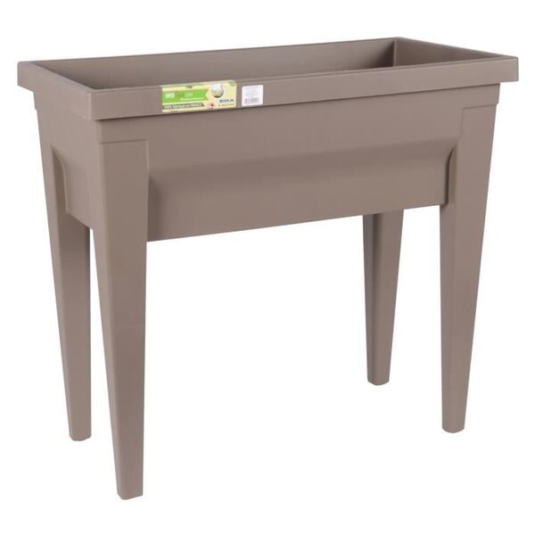 EDA Espace potager avec table City Veg&Table - 73 x 38,5 x H 68 cm - 57 L - Taupe