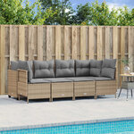 vidaXL Salon de jardin avec coussins 5 Pièces beige résine tressée
