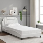 vidaXL Cadre de lit avec LED sans matelas blanc 100x200 cm