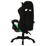 Chaise fauteuil siège pivotante de bureau informatique étude de jeux vidéo avec LED RVB et similicuir vert 02_0024216