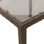 vidaXL Ensemble à manger de jardin et coussins 3Pièces marron rotin verre