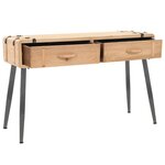 vidaXL Table console Bois massif de sapin 115x40 5x76 cm