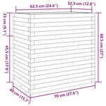 vidaXL Jardinière blanc 70x40x68 5 cm bois de pin massif