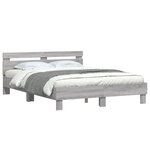 vidaXL Cadre de lit avec LED sans matelas sonoma gris 140x190 cm