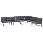 vidaXL Bancs de jardin avec coussins lot de 4 acier enduit de poudre