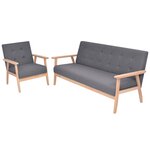 vidaXL Jeu de canapé 2 Pièces Tissu Gris foncé