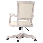 Chaise fauteuil siège de bureau informatique étude pivotante lin beige 02_0024050